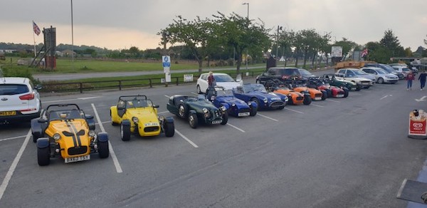 Lined up outside a cafe